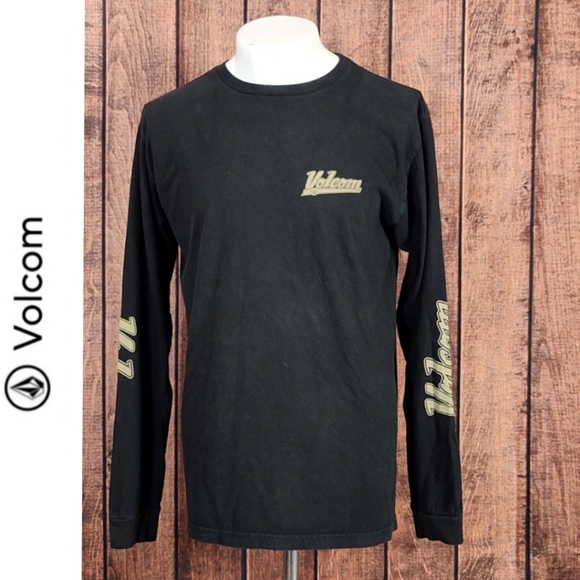 Vintage Retro Logo Mens Volcom Long Sleeve T Shirt - Picture 1 of 12